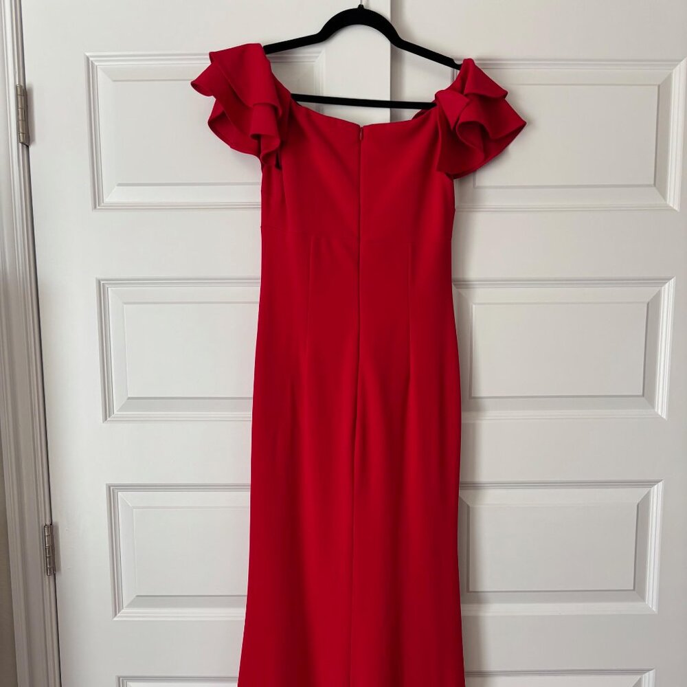 Betsy & Adam Classic Red Formal Gown
